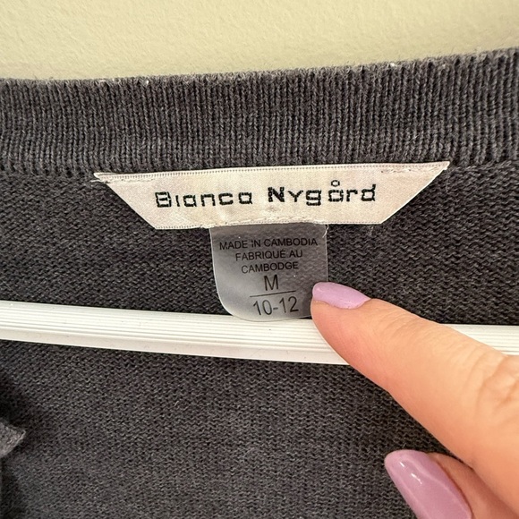 Gray Textured Knit Open Front Cardigan - Picture 5 of 5